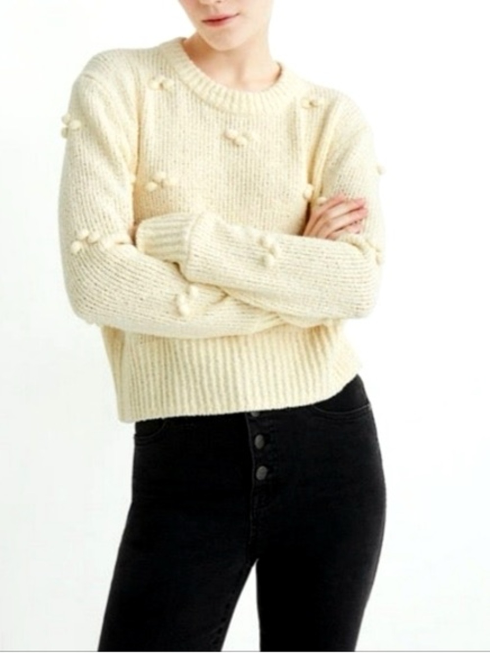 Madewell dotted bobble pullover sweater